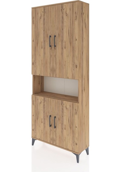 Arges Dolap 5 Raflı 4 Kapaklı 88x30x221 Çam-çam Çam
