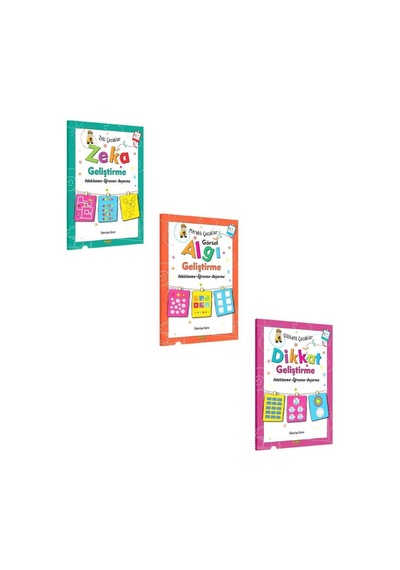 Zeka Geliştirme Dikkat Geliştirme Algı Geliştirme Seti 3 Kitap Kukla Yayınları