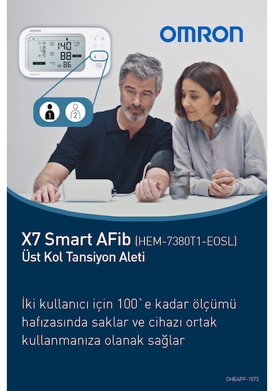 Omron X7 Smart Afib Üst Koldan Ölçer Dijital Tansiyon Aleti