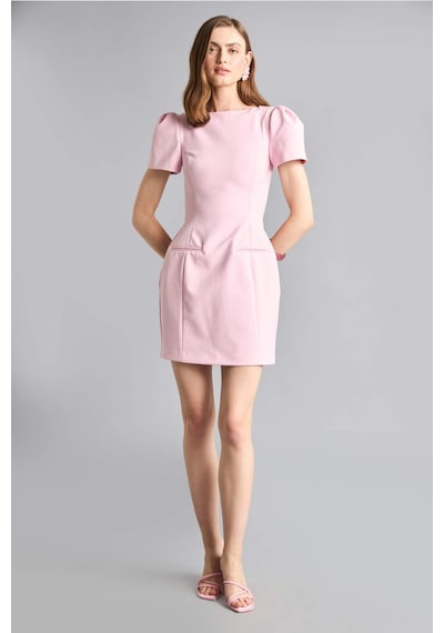 Defacto Kayık Yaka Kısa Kollu Mini Elbise H2740ax26sppn624 Pembe-pn624