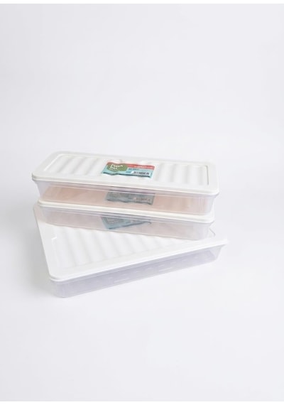 Softchef Fresh Box 3'lü Saklama Kabı Seti 2 Adet 1170 Ml + 1 Adet 2400 Ml - Şeffaf Kapaklı Buzdolabı Ve Dondurucu Uyumlu Düzenleyici Organizer