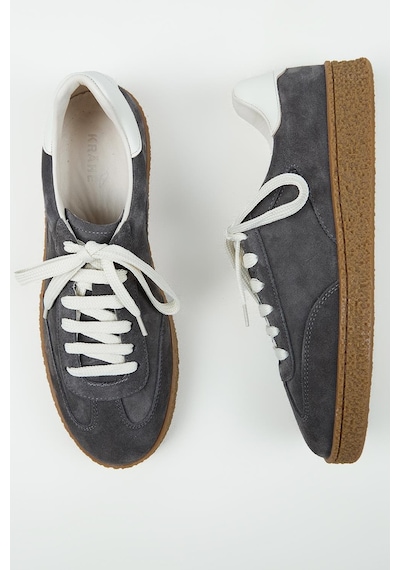 Krahe Palminteri 2 Erkek Hakiki Deri Bağcıklı Antrasit-ekru Sneakers
