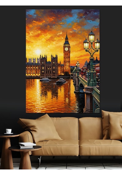 Ahşap Tablo Londra Big Ben Manzarası