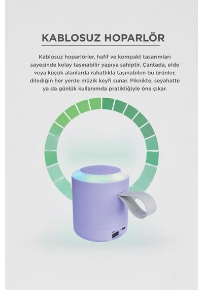 Özel Seri Bluetooth Hoparlör D24 Mor Cep Boy Kablosuz Ses Ev Eşyası