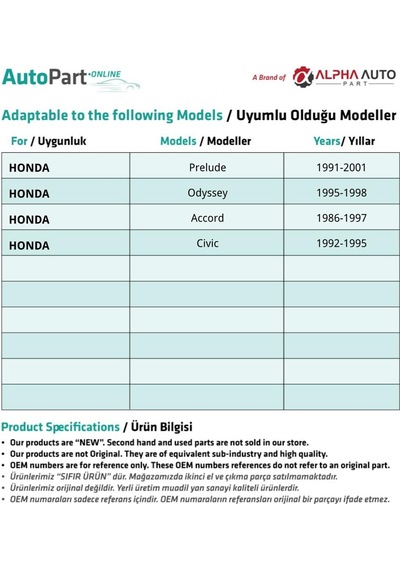Honda İçin Çamurluk Etek Klipsi