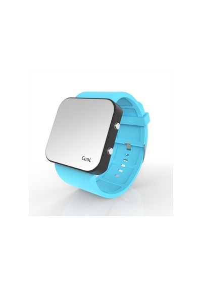 Cool Watch Saat - Siyah Led Kasa - Turkuaz Kayış Unisex Pembe
