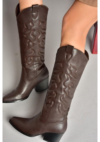 Fox Shoes T296815009 Kahverengi Kovboy Model Kadın Çizme Kahverengi-suni Deri Kahverengi Fox Shoes T296815009 Kahverengi Kovboy Model Kadın Çizme Kahverengi-suni Deri Kahverengi