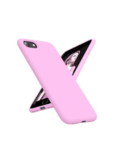 Apple iPhone 8 Uyumlu Silikon Kılıf - Pastel Renk Tonu Kamera Korumalı Esnek Kapak - Pembe