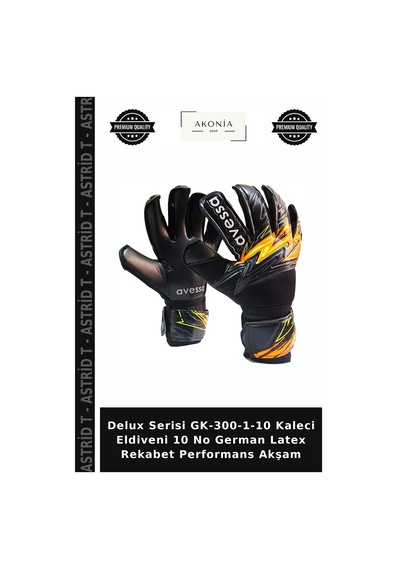 Delux Serisi Gk-300-1-10 Kaleci Eldiveni 10 No German Latex Rekabet Performans Akşam Çok Renkli