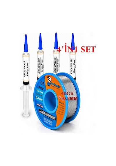 Elektronik Lehimleme Seti Mechanic Ty-v668 0,8 Mm 40gr Lehim Teli Ve 4in1 Flux Lehim Toplama Seti Tk13