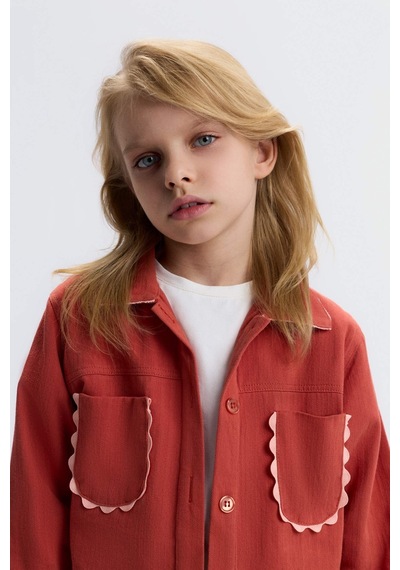 Xo Kids Kız Çocuk Gömlek 4-8 Yaş 31504 Kiremit
