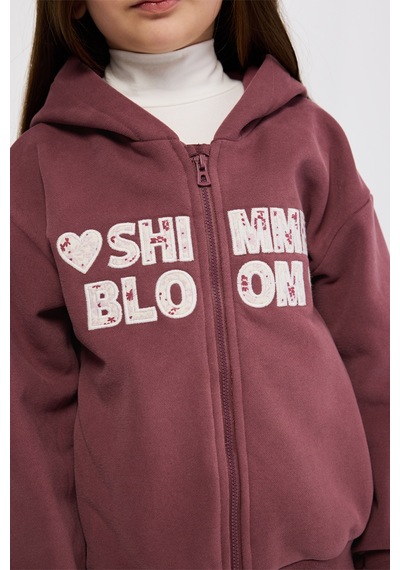 Panço Kız Çocuk Fermuarlı Bordo Sweatshirt Kırmızı