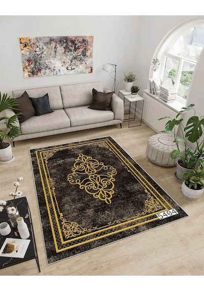 Dijidekor Işıltı Koleksiyonu Model25 Süngerli Dijital Baskılı Saçaksız Mutfak Halısı Yolluk