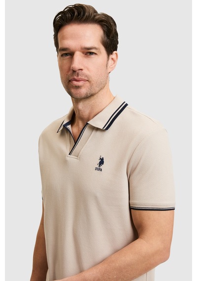 U.s. Polo Assn. Erkek Taş Tişört 50323894-vr049 Taş Rengi