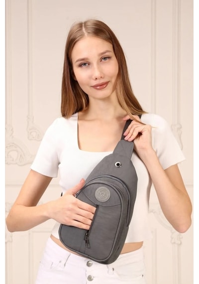 İpek Body Bag Unisex Çapraz Çanta Gri