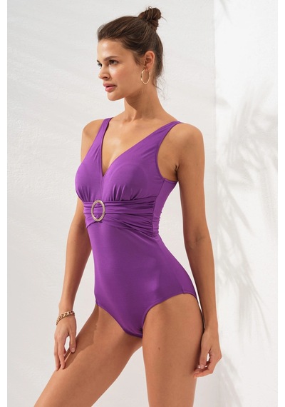 Pierre Cardin Stella V Yaka Tokalı Korseli Mayo Mor 231133