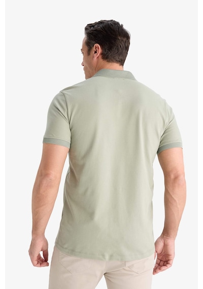 DeFacto Slim Fit Dar Kesim Polo Yaka Kısa Kollu Dokulu Basic Düz Tişört T5259AZ25SMKH434