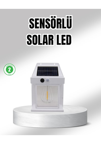 Güneş Enerjili Dış Mekan Sensörlü Duvar Lambası Ip65 Su Geçirmez Sarı