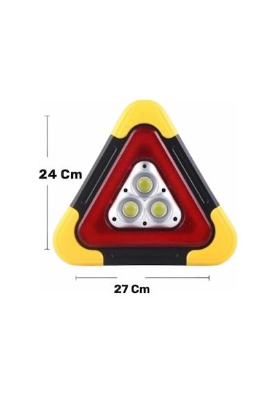 Zenvia Işıklı Üçgen Reflektör Led Projektör Acil Durum Feneri Flaşör 500 Lümen Znv2026