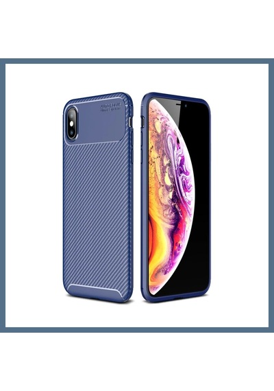Buradabulabilirsin Apple iPhone Xs Max Uyumlu Kılıf Auto Focus Karbon Kapak - Lacivert Bbz