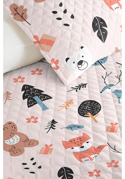 Evimde Bambaşka Renkli Orman Hayvanları Çocuk Odası Tek Kişilik Pike Takımı-iskandinav Pudra 160x220 CM Yatak Örtüsü Evimde Bambaşka Renkli Orman Hayvanları Çocuk Odası Tek Kişilik Pike Takımı-iskandinav Pudra 160x220 CM Yatak Örtüsü