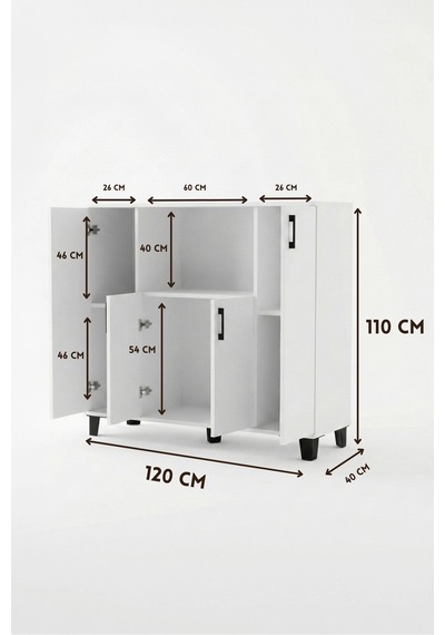 Mikrodalga Dolabı Beyaz 120 Cm Renkli