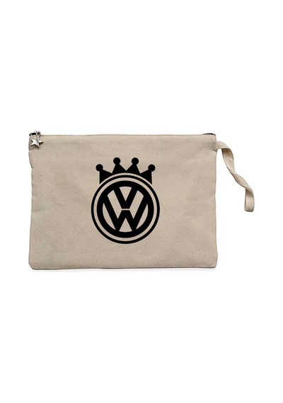 Volkswagen King Logo Krem Clutch Astarlı Cüzdan / El Çantası