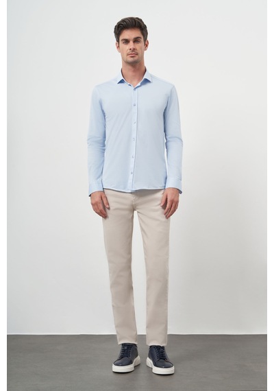 Morven Erkek A. Mavi Trend Slim Fit İtalyan Yaka Gömlek 25ms004005311 A. Mavi A. Mavi