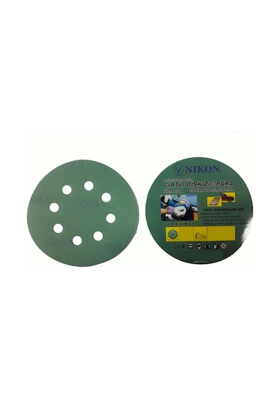 Nikon 52041 Kırılmaz Yeşil Cırt Zımpara 125x240 Kum 8 Delikli