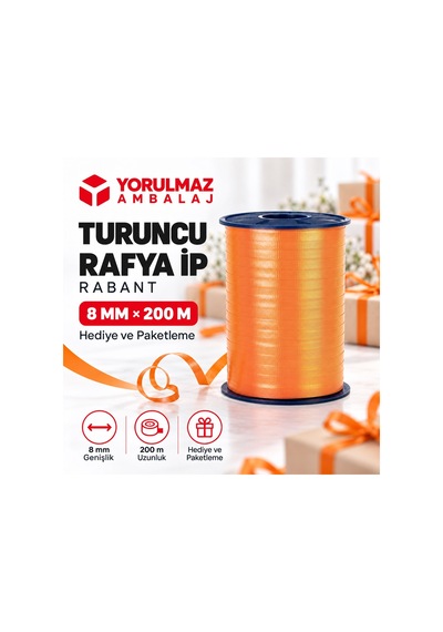 Rabant Rafya 8 Mm X 200 Metre Turuncu Paketleme Ve Bağlama İpi