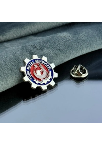 Türk Metal Sendikası Yaka Rozeti 925 Ayar Gümüş