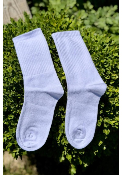 Lousocks Unisex Beyaz Düz Renk Tenis Spor Çorabı