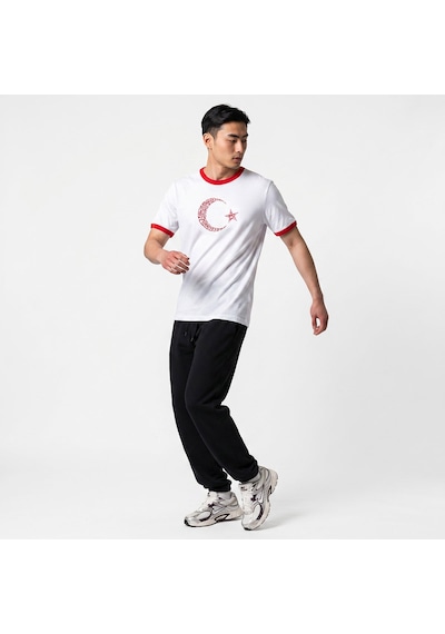 Sportive Türkiye Baskılı Unisex Beyaz Günlük Stil T-shirt 26du0003-byz