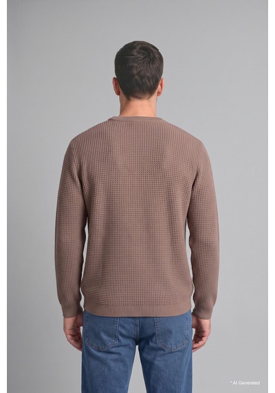 Defacto Relaxed Fit Bisiklet Yaka Basic Triko Kazak G6422ax26aubg734 Bej-bg734
