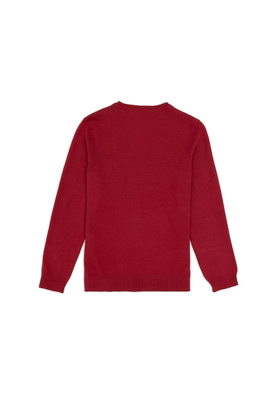 U.S. Polo Assn. Kız Çocuk Vişne V Yaka Basic Kazak 50294198-VR223