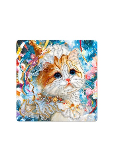 5d Elmas Taş İşleme Kiti Tablo 20x20 Cm Kedi Desenli Diamond Painting