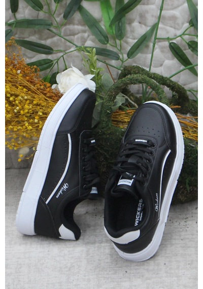 Fort Wks 2765 Siyah Beyaz Hafif Rahat Sneaker Kadın Spor Ayakkabı 001