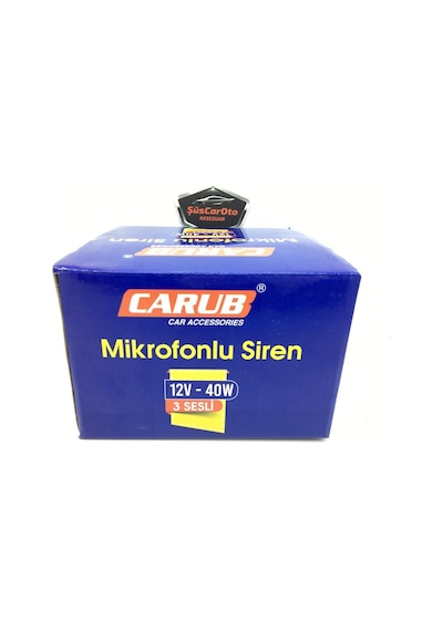 Carub 3 Sesli Mikrofonlu Megafonlu 12V Polis Sireni 300 Db