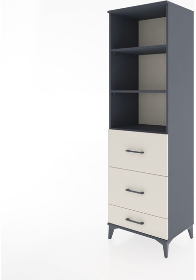 Hyperion Dolap 3 Raflı 3 Çekmeceli 60x44x195 Antrasit-aytaşı Antrasit