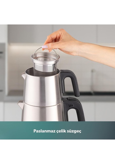 Royaltea 1711h Çelik Çay Makinesi Inox Siyah Diğer