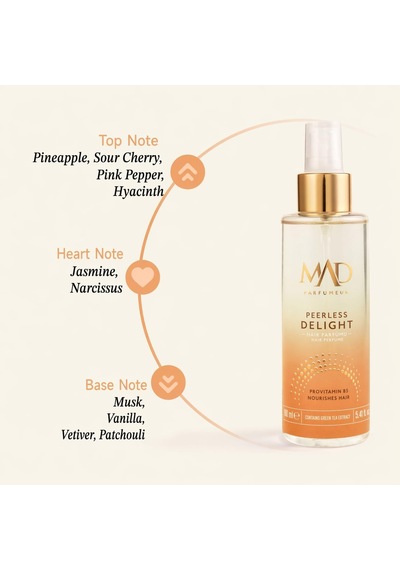 Mad Peerless Delight Saç Parfümü 160 Ml Ananas, Paçuli Ve Vanilya İle Meyvemsi, Baharatlı Ve Kalıcı
