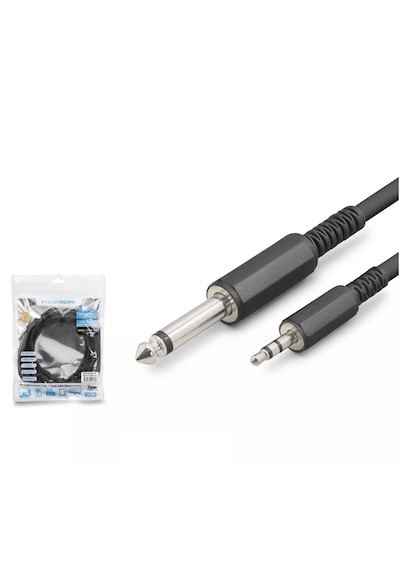 5 Metre Trs 6.5mm Jack To Aux 3.5mm Jak Enstrüman Gitar Kablo