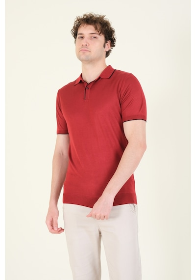 Giyim Dünyası Erkek Çıtçıtlı Yaka Biyeli Merserize T-shirt Bordo 001 Giyim Dünyası Erkek Çıtçıtlı Yaka Biyeli Merserize T-shirt Bordo 001