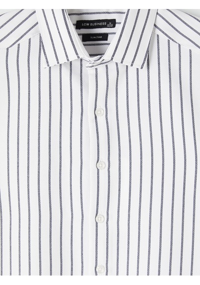 Lcw Busıness Lacivert Slim Fit Çizgili Erkek Gömlek