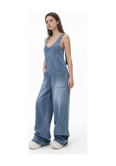 Hiccup Squalo Kadın Tulum Açık-orta Mavi Denim