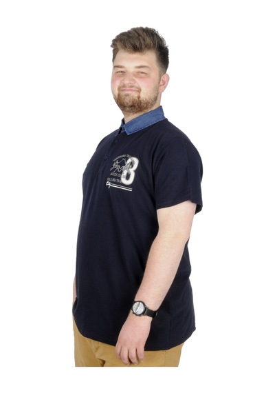 Mode Xl Büyük Beden T-Shirt Polo Modx Club 22351 Lacivert 001