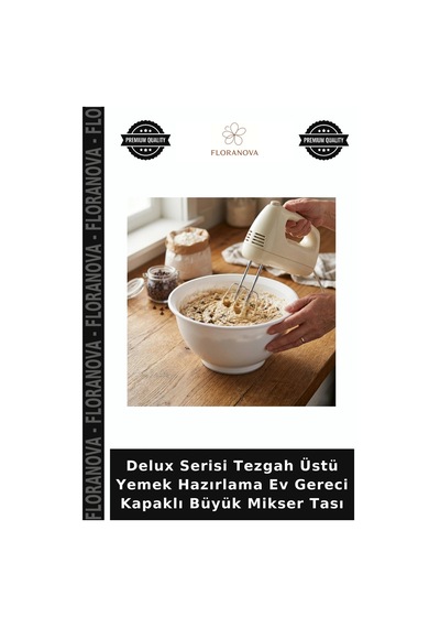 Delux Serisi Tezgah Üstü Yemek Hazırlama Ev Gereci Kapaklı Büyük Mikser Tası Çok Renkli