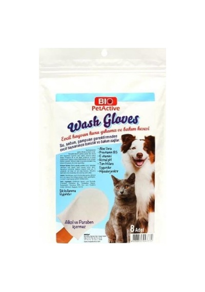 Bio Petactive Wash Gloves Kedi Islak Temizlik Eldiveni 8'li