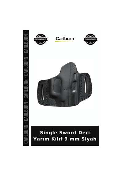 Single Sword Deri Yarım Kılıf 9 Mm Siyah Güvenli Kullanım Palaska Aparatı Klasik Tarz