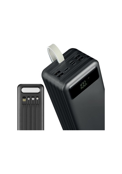 Powerway Tx60 Siyah 60000 Mah Çoklu Çıkış Dijital Göstergeli Ekstra Kablolu Powerbank